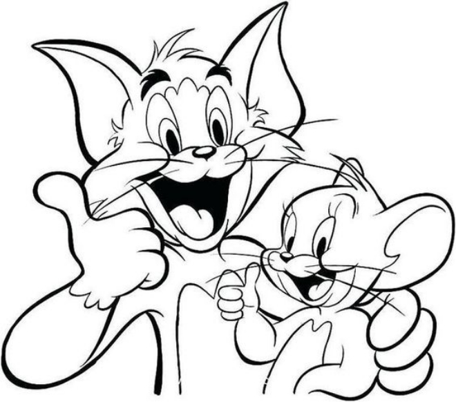 Tô màu Tom và Jerry và Đĩa Hoa Quả - Tranh Tô Màu Cho Bé